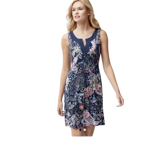 TOMMY BAHAMA Paisley Promanade Short Dress in Oceana Blue Size S/P - Picture 1 of 5